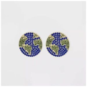 Sugarfix by Baublebar  Globetrotter Crystal Earth Stud Earrings New with Tags